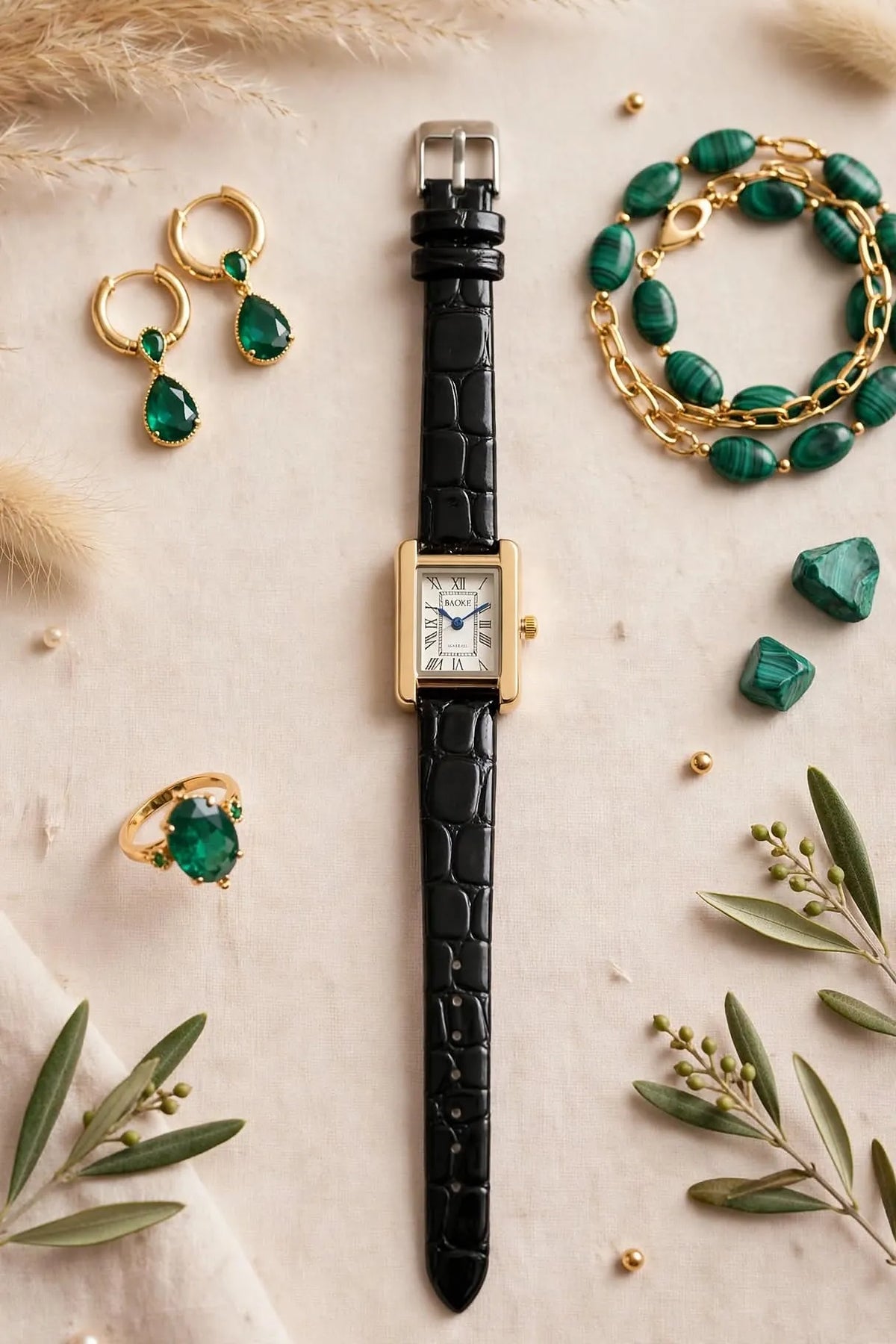 Emerald Elegance Women’s Watch
