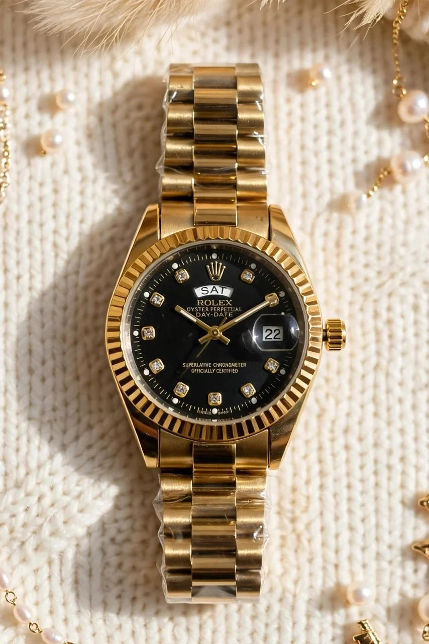 Black Dial Watch | Stainless Steel