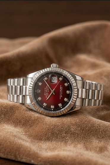 Mehroon Dial Watch | Stainless Steel
