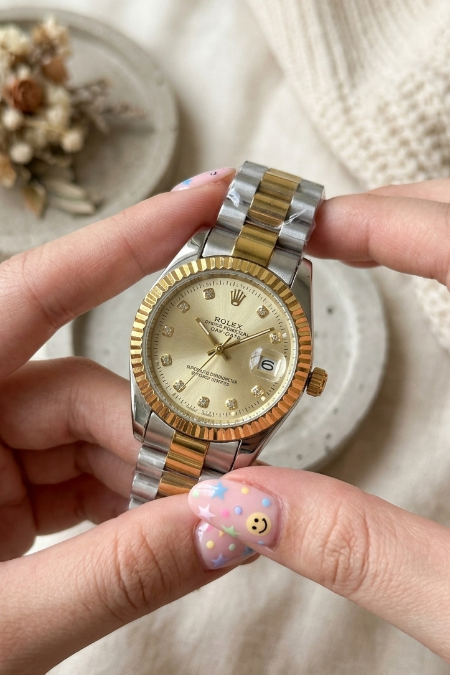 Golden Dial Watch | Stainless Steel