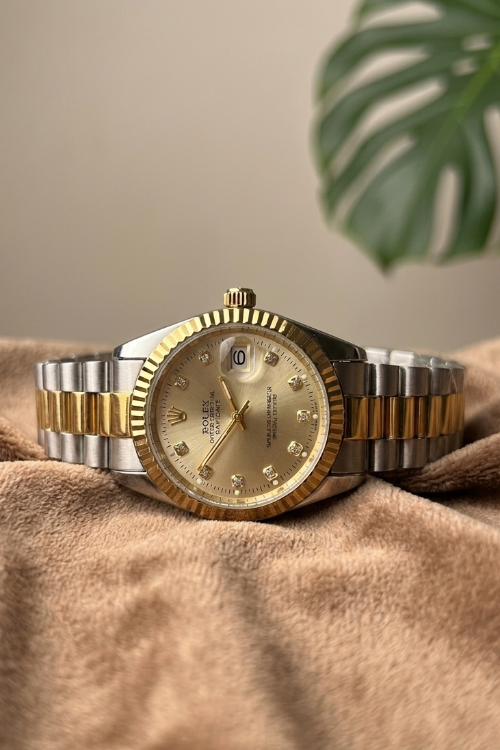 Golden Dial Watch | Stainless Steel