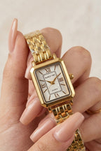 Luxury Gold Dial - White Quartz Watch
