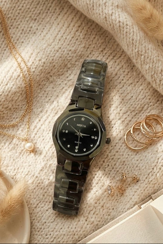 MISBETA Women's Black Quartz Watch