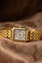 Luxury Gold Dial - White Quartz Watch